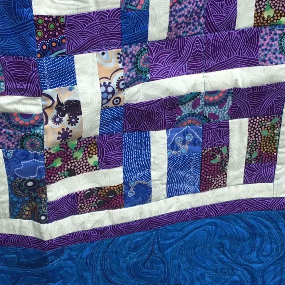 NWT Hand Crafted Blue & Purple Quilt